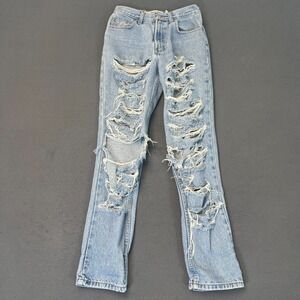 GAP Blue Jeans No3 Womens 26W 29L Classic Fit Vintage 90s Distressed 100% Cotton